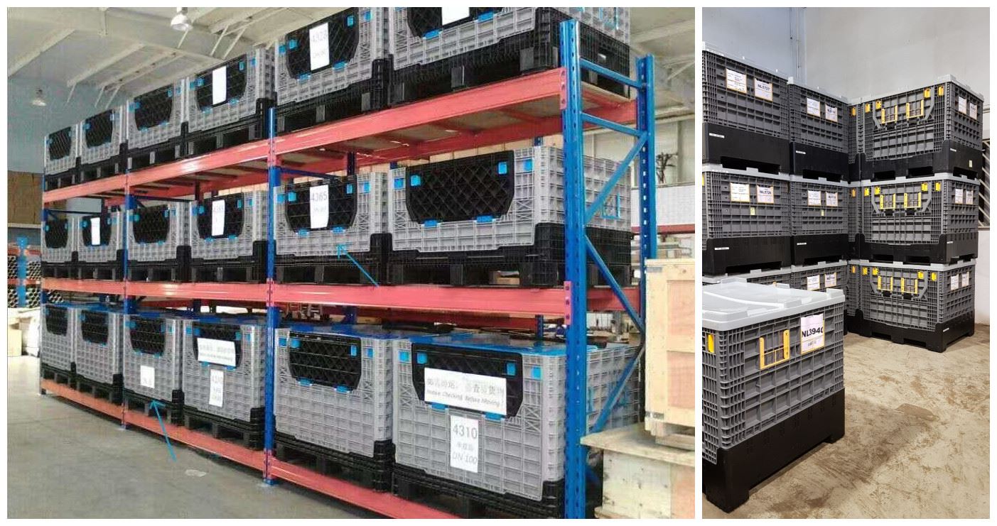 HDPE Collapsible Plastic Pallet Box With Lid