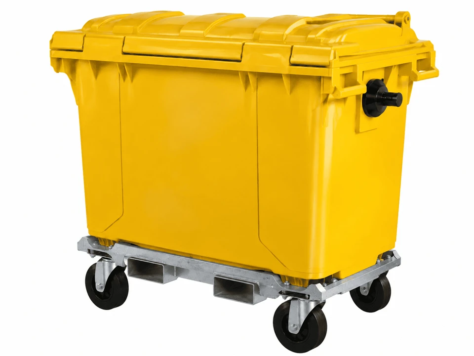 660L Heavy Duty Wheelie Bin With Steel Base