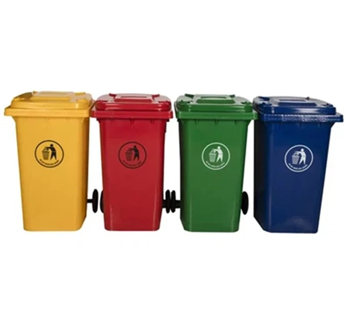 plastic garbage bins with yellow red green and blue plastic garbage bins with yellow red green and blue