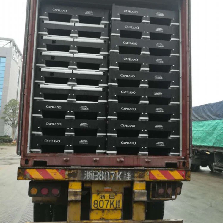 Euro plastic pallet boxes ready for international shipment in container Euro plastic pallet boxes ready for international shipment in container