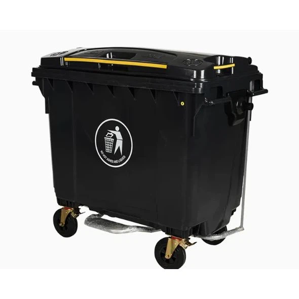 660L black waste bin with metal pedal 660L black waste bin with metal pedal
