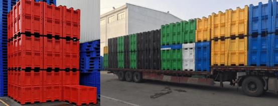 Multi-Color-Plastic-Pallet-Boxes-Loading Multi-Color-Plastic-Pallet-Boxes-Loading