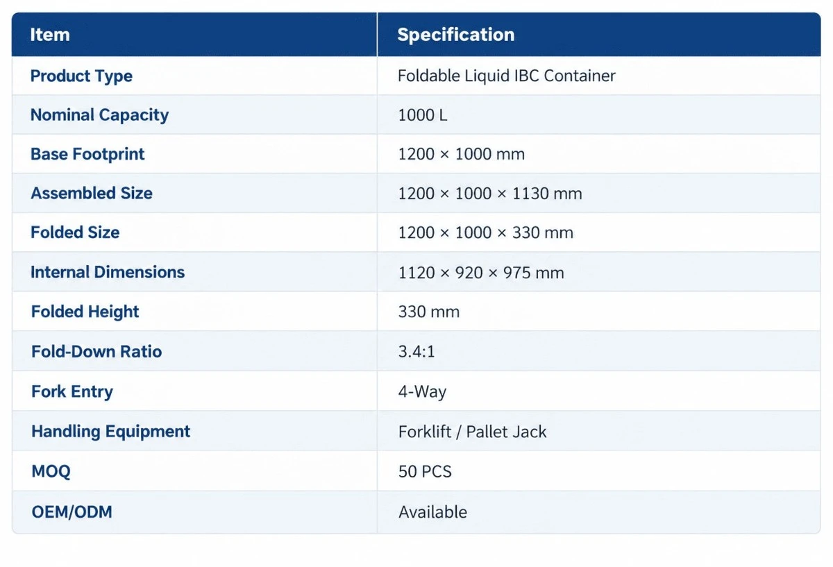 Foldable-IBC-Container-Specifications-1000L-Technical Foldable-IBC-Container-Specifications-1000L-Technical