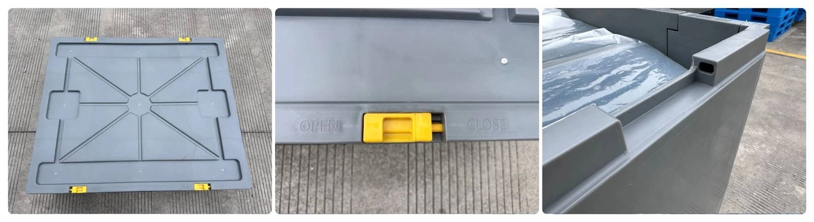 1000L_Foldable_Liquid_IBC_Lockable_Lid_Yellow_Clip_Open_Close 1000L_Foldable_Liquid_IBC_Lockable_Lid_Yellow_Clip_Open_Close