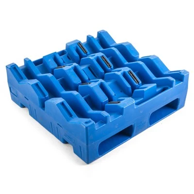 36" X 36" Three -Barrel Rackable Plastic Roll Pallet