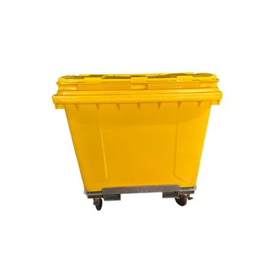 660L Plastic Outdoor Trash Can With Iron Bottom