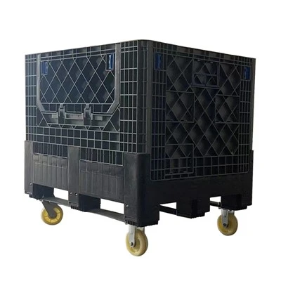 Collapsible Robust Plastic Pallet Box With Wheels