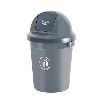 Plastic Round Push Lid Rubbish Bin